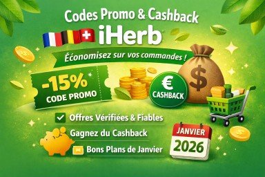 Codes promo iHerb avec cashback en France, Belgique, Suisse et Canada – Juillet 2026