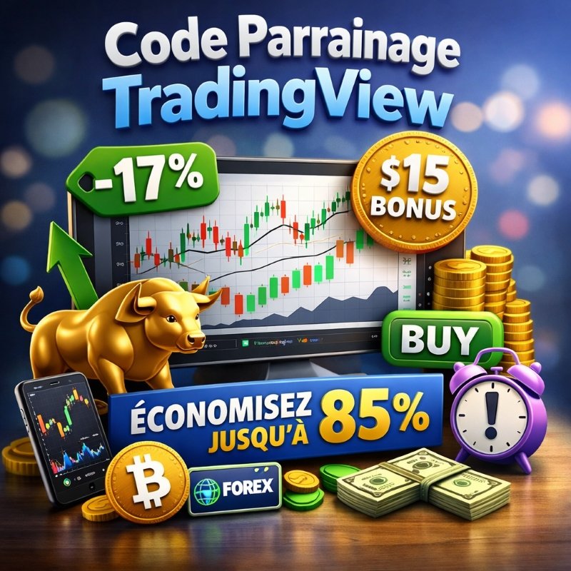 Code promo TradingView Avril 2026 avec réduction sur abonnement et bonus de parrainage